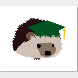 Graduation Hedgehog - Green Cap Posters and Art